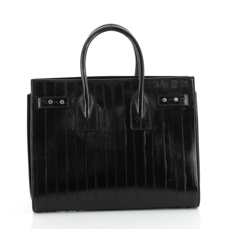 Black Saint Laurent Sac de Jour Souple Bag Eel Skin Small