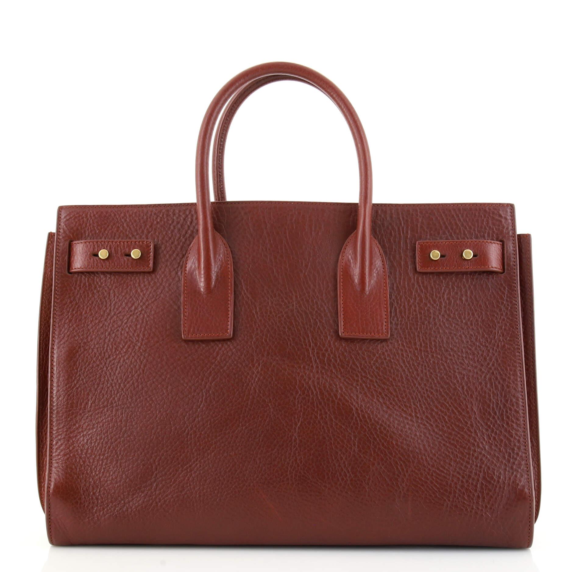 Brown Saint Laurent Sac de Jour Souple Bag Leather Medium
