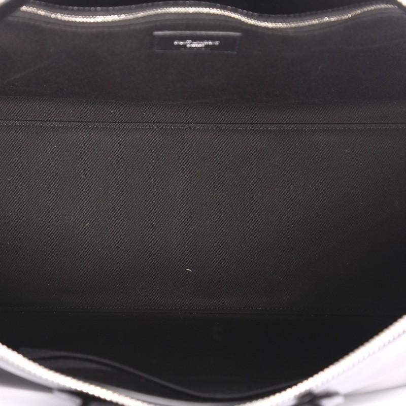 Noir Saint Laurent Sac de Jour Souple Duffle Bag Cracked Shiny Leather 36H