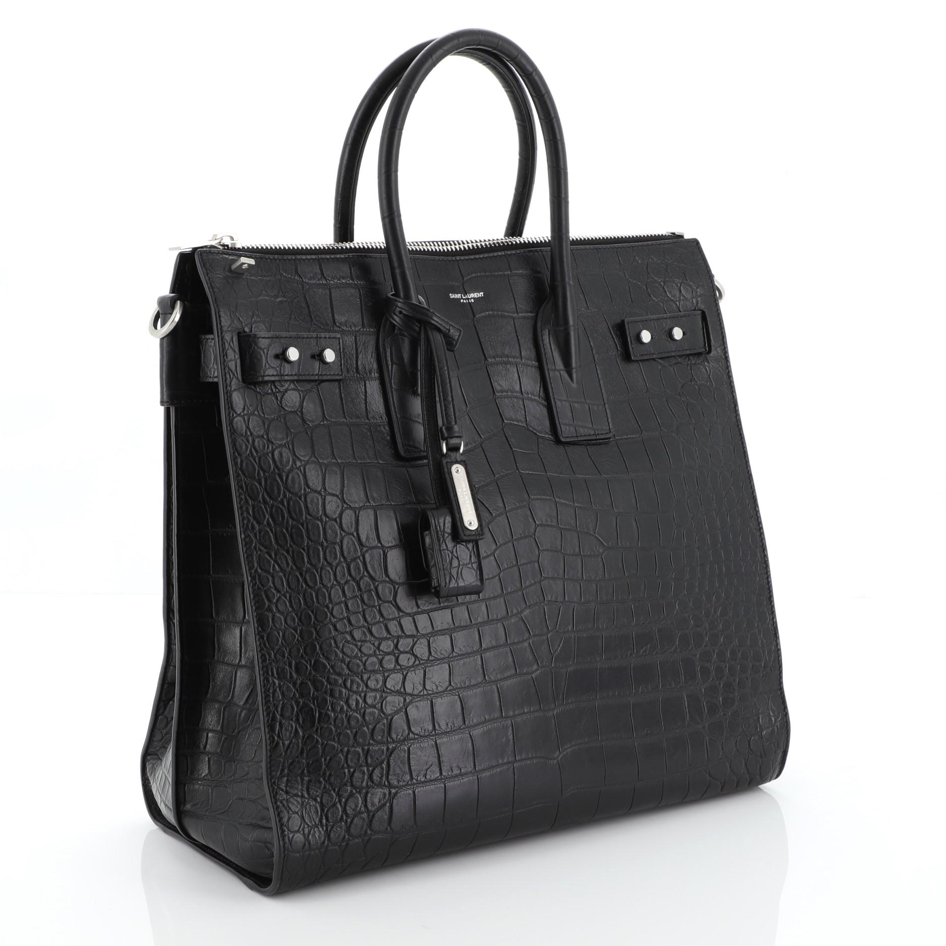 Saint laurent crocodile tote best sale
