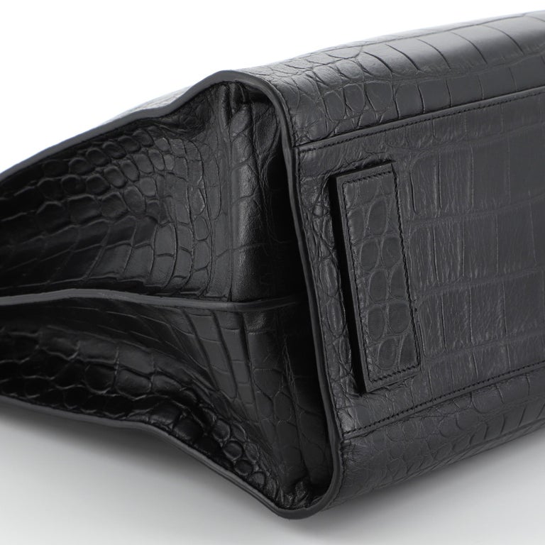 Saint Laurent Sac de Jour Souple Bag Crocodile Embossed Leather