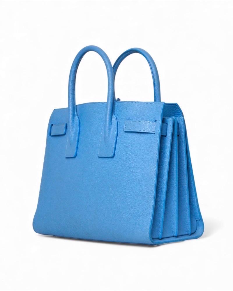Saint Laurent Sac De Jours Small Granulata Azzurra Pour femmes en vente