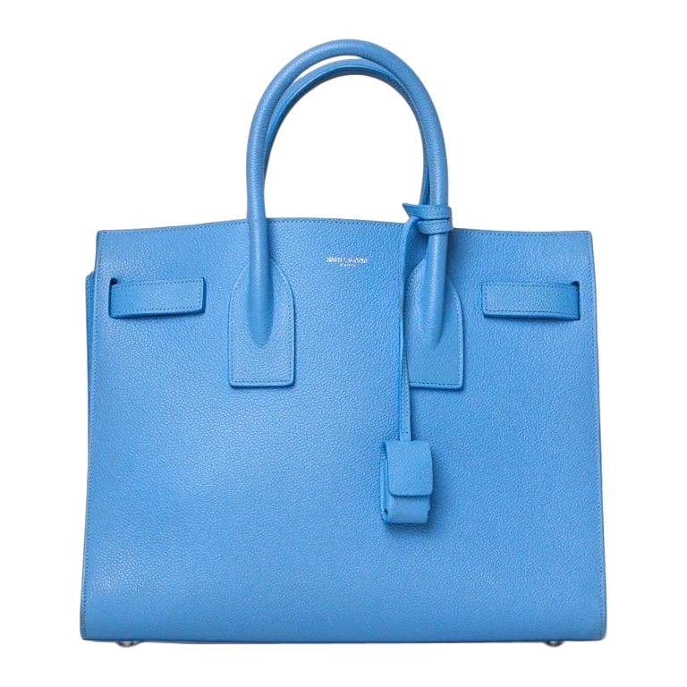 Saint Laurent Sac De Jours Small Granulata Azzurra en vente