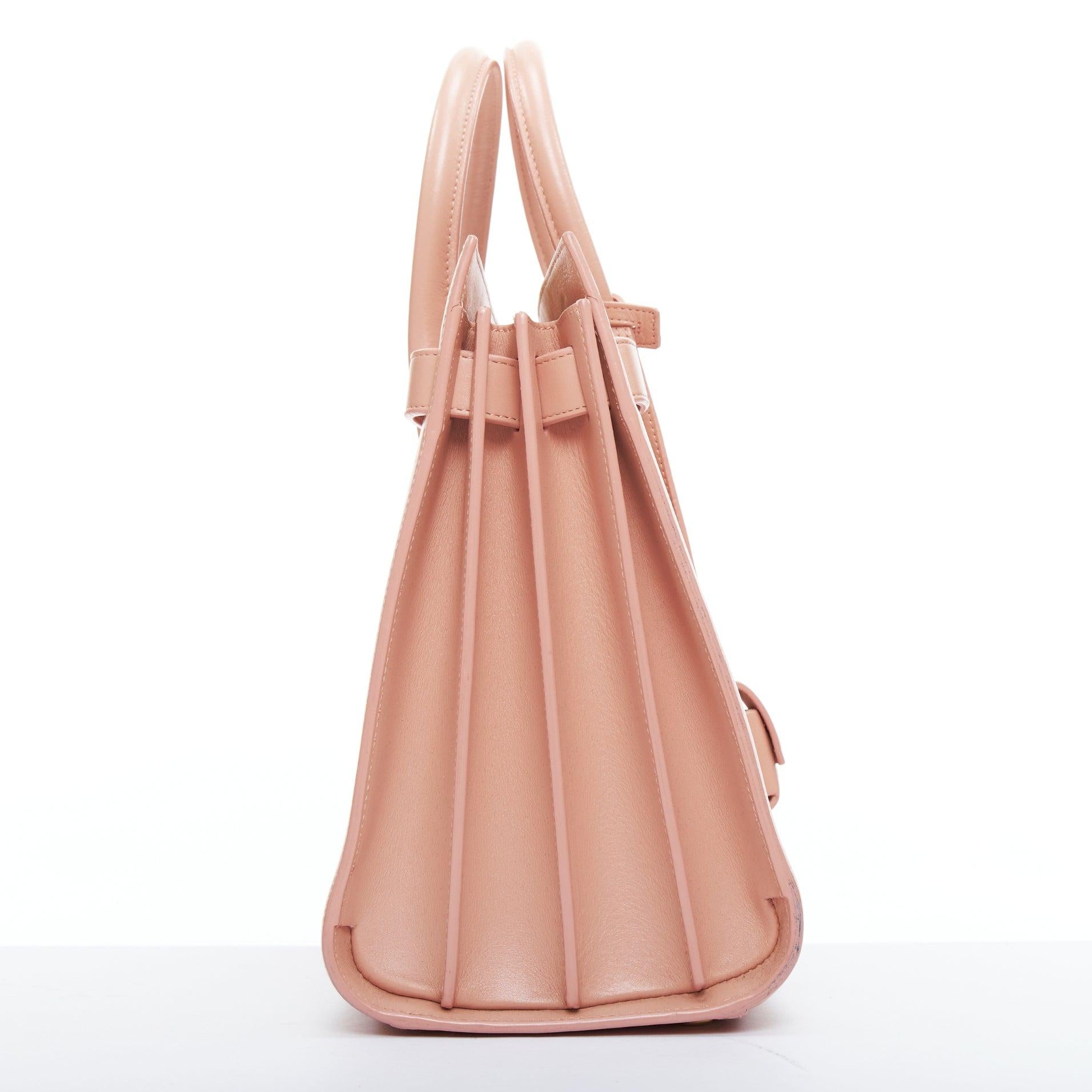 Women's SAINT LAURENT Sac Du Jour pale pink calfskin gold logo executive tote bag