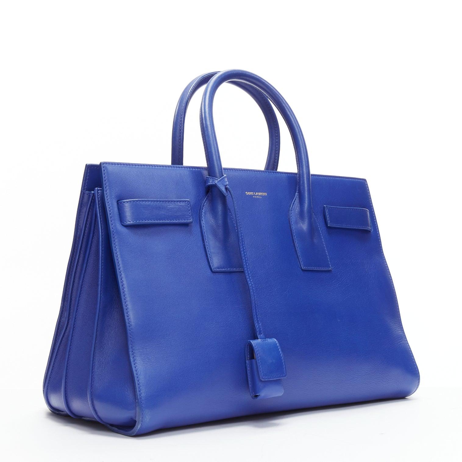 Women's SAINT LAURENT Sac Du Jour Royal Blue executive satchel tote bag