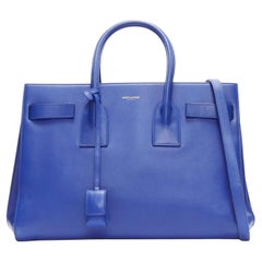 SAINT LAURENT Sac Du Jour Royal Blue executive satchel tote bag