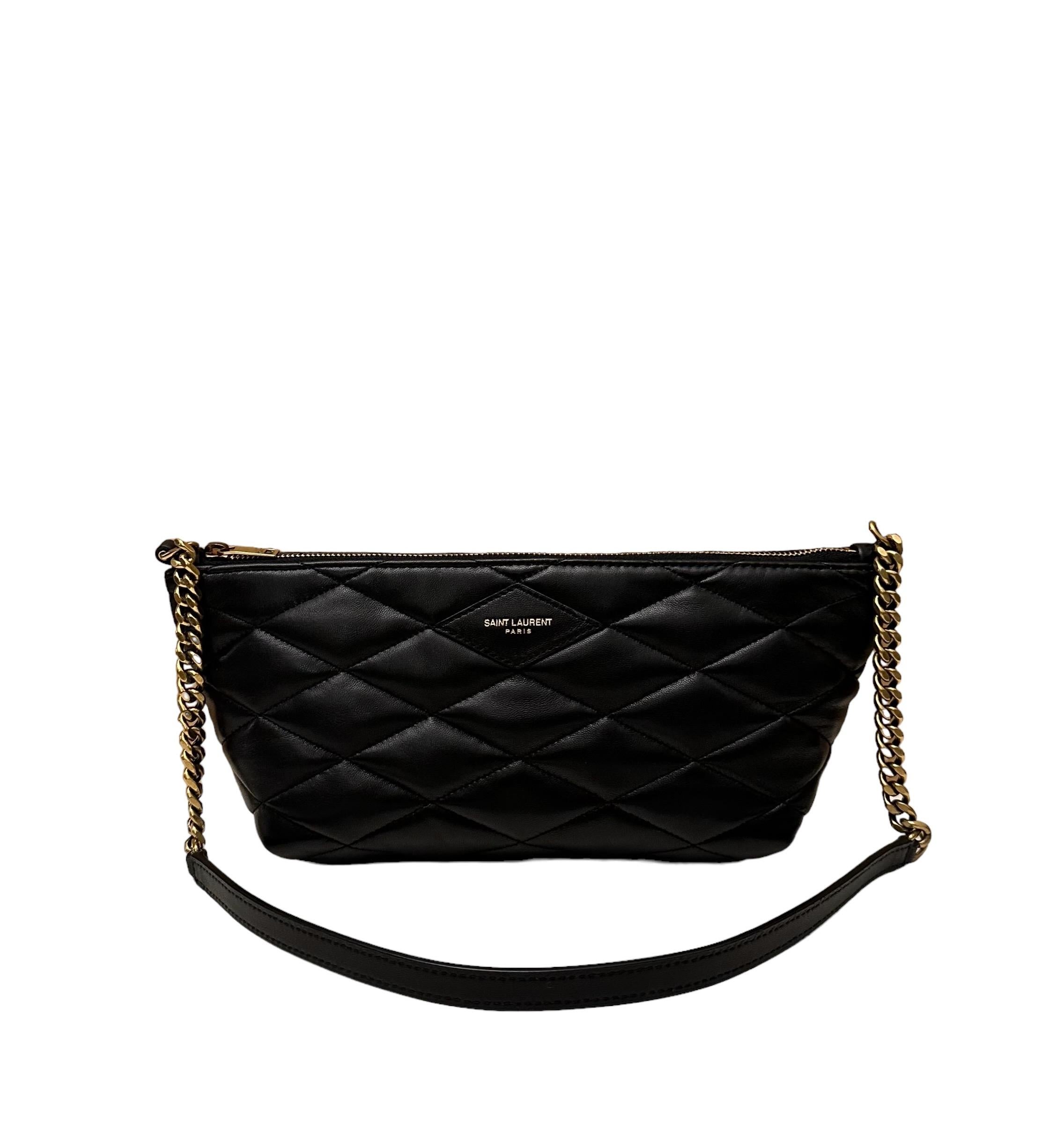 Saint Laurent Sade Mini Black Quilted Leather Shoulder Bag 2