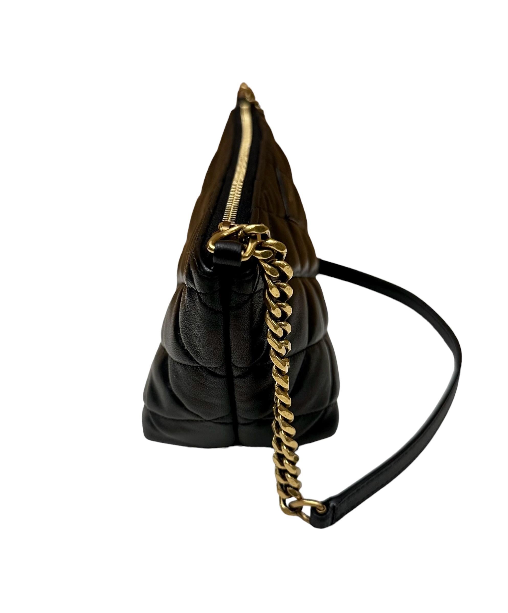 Saint Laurent Sade Mini Black Quilted Leather Shoulder Bag 3