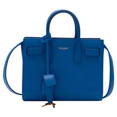 Saint Laurent Sapphire Blue Leather Sac de Jour Nano Bag