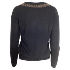 Saint Laurent Secured Button Cardigan in Black Wool