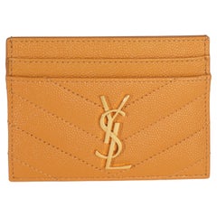 Saint Laurent Senape Gelb Grain De Poudre Matelasse Cassandre Kartenetui