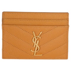 Saint Laurent Senape Gelb Grain De Poudre Matelasse Cassandre Kartenetui