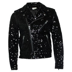 Saint Laurent, Sequin lamb leather jacket in black