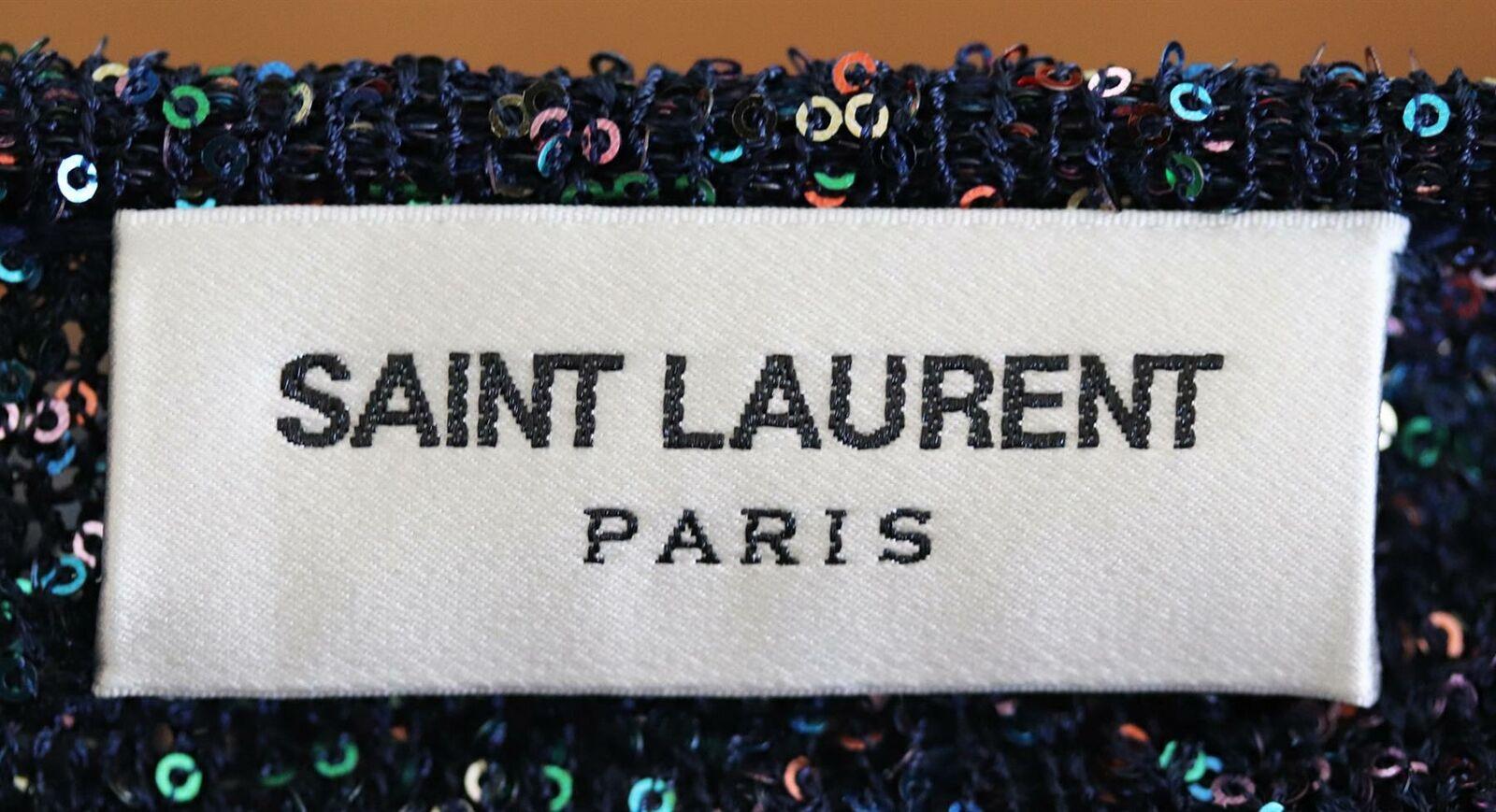 Saint Laurent Sequined Knitted Mini Dress In Excellent Condition In London, GB