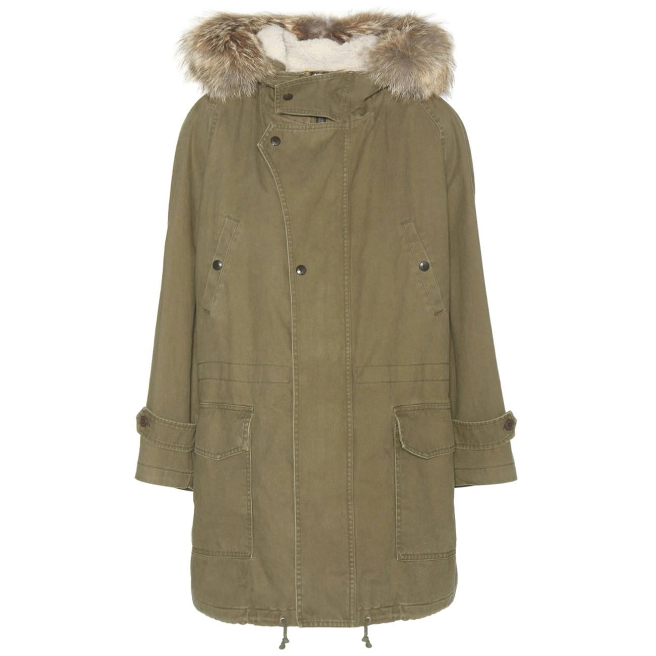Saint Laurent Shearling-Lined Fur-Trimmed Parka Jacket 