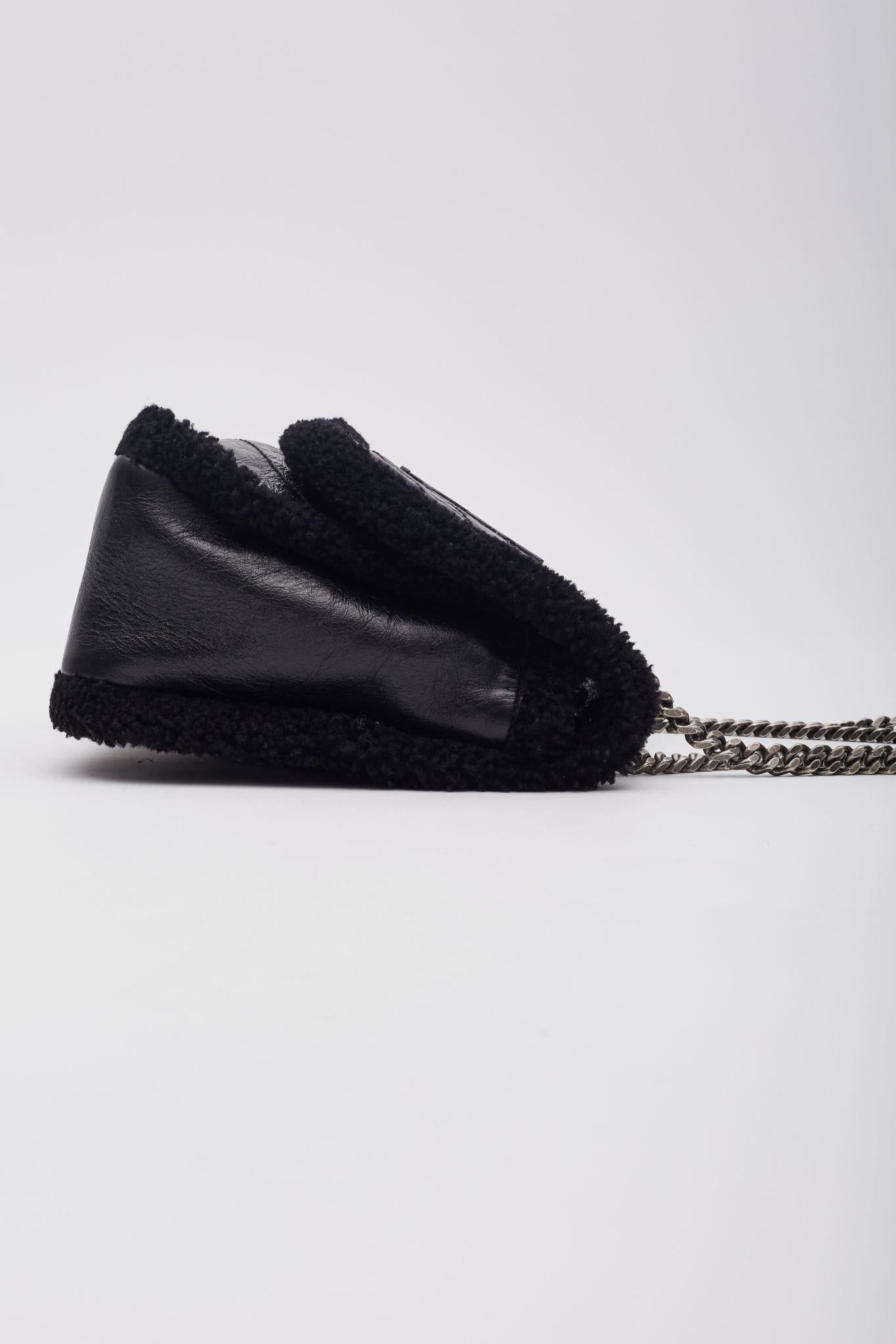 Women's Saint Laurent Shearling Monogram Matelassé Niki Bag Medium