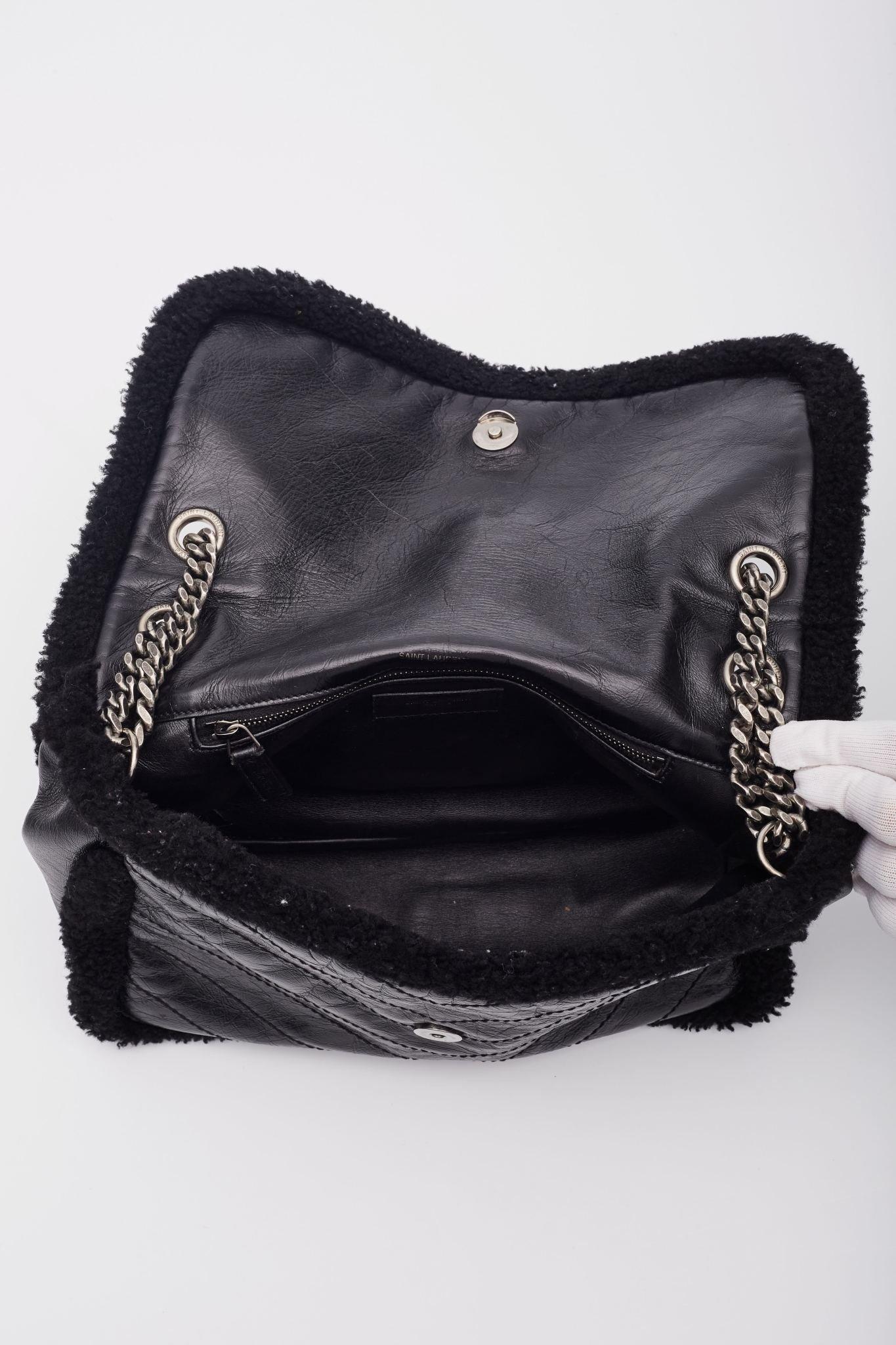 Saint Laurent Shearling Monogram Matelassé Niki Bag Medium 4