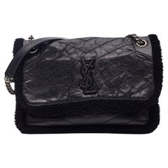 Saint Laurent Shearling Monogram Matelassé Niki Bag Medium