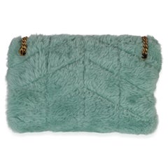 Saint Laurent Shearling Quilted Monogram Small Loulou Puffer Chain Satchel