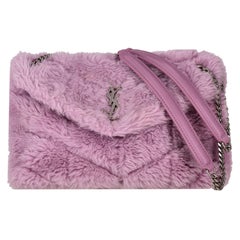 Saint Laurent Shearling Small Loulou Puffer Shoulder Bag