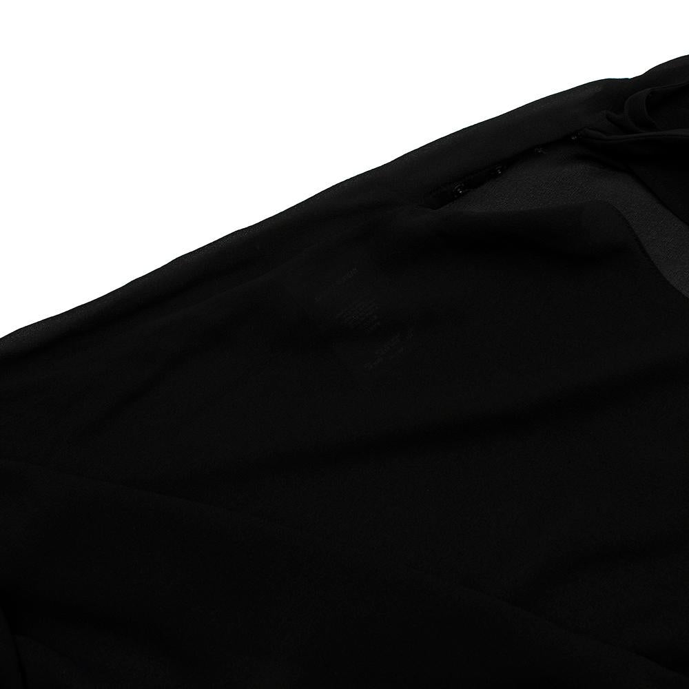 Saint Laurent Sheer Black Asymmetric Sleeveless Dress - 0-2 For Sale 2