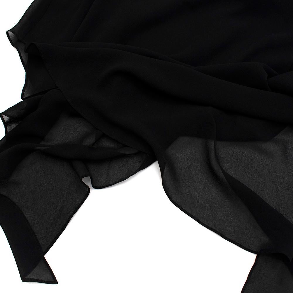 Saint Laurent Sheer Black Asymmetric Sleeveless Dress - 0-2 For Sale 3