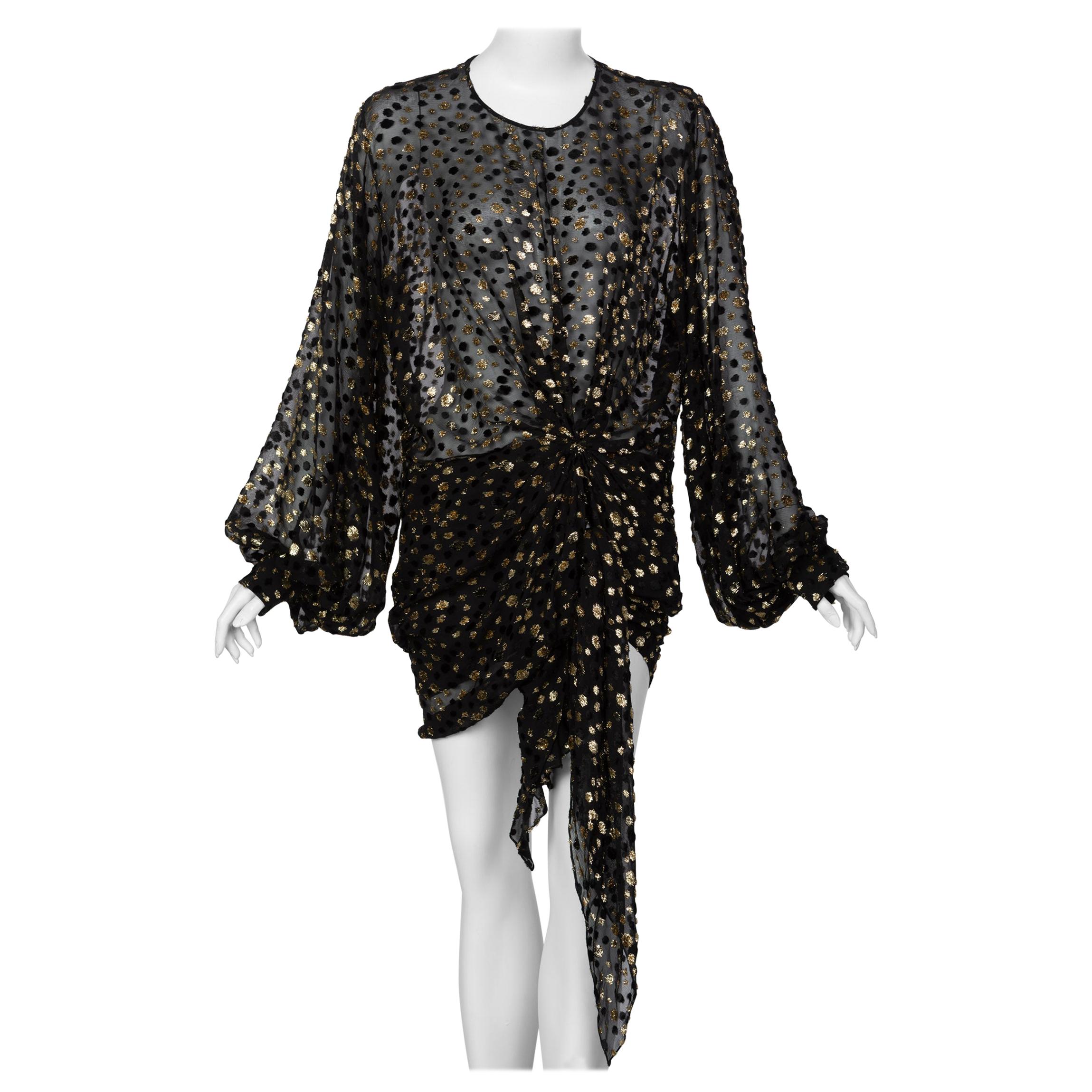 lurex dot mini dress