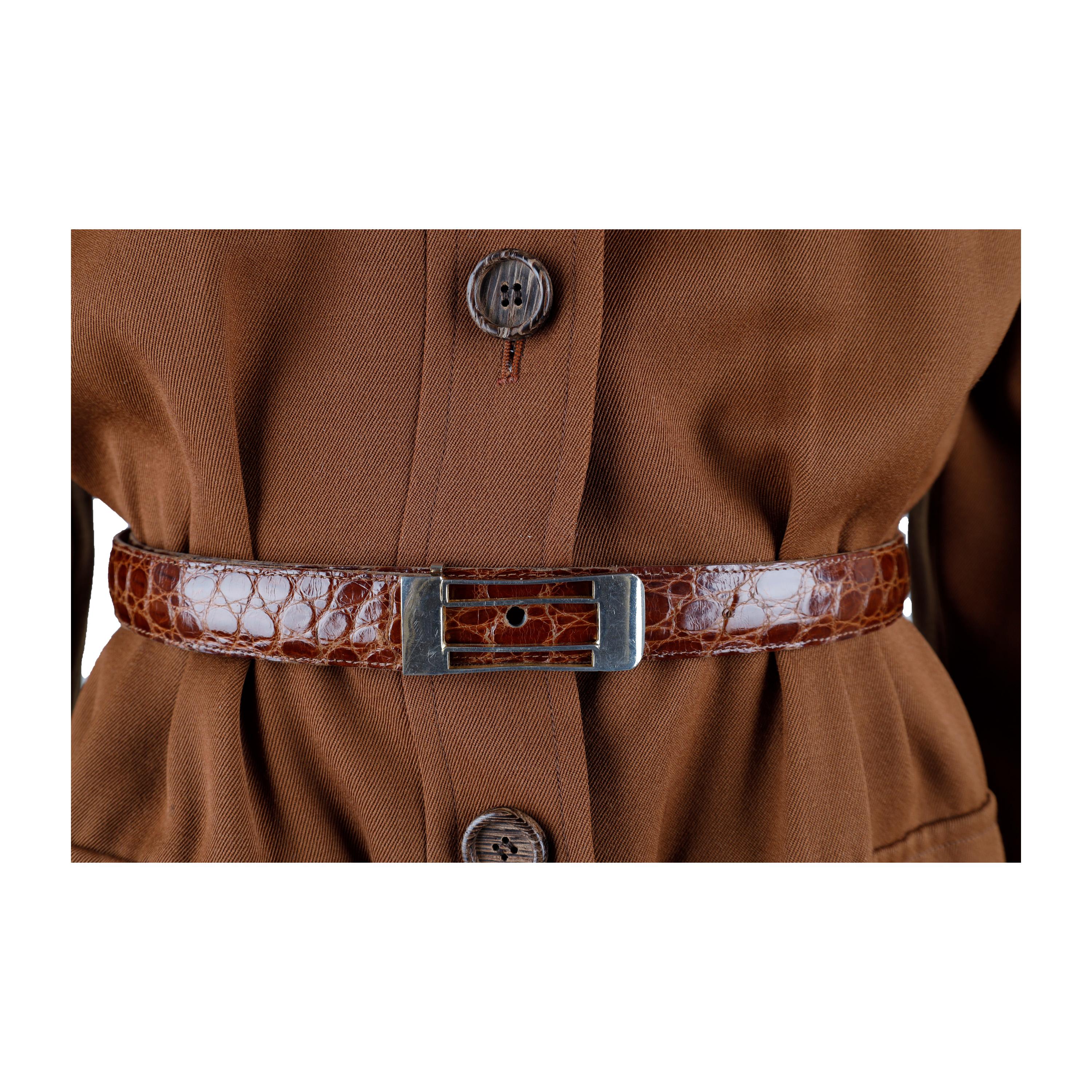 Saint Laurent Shirt Dress with Belt - '70s For Sale 1