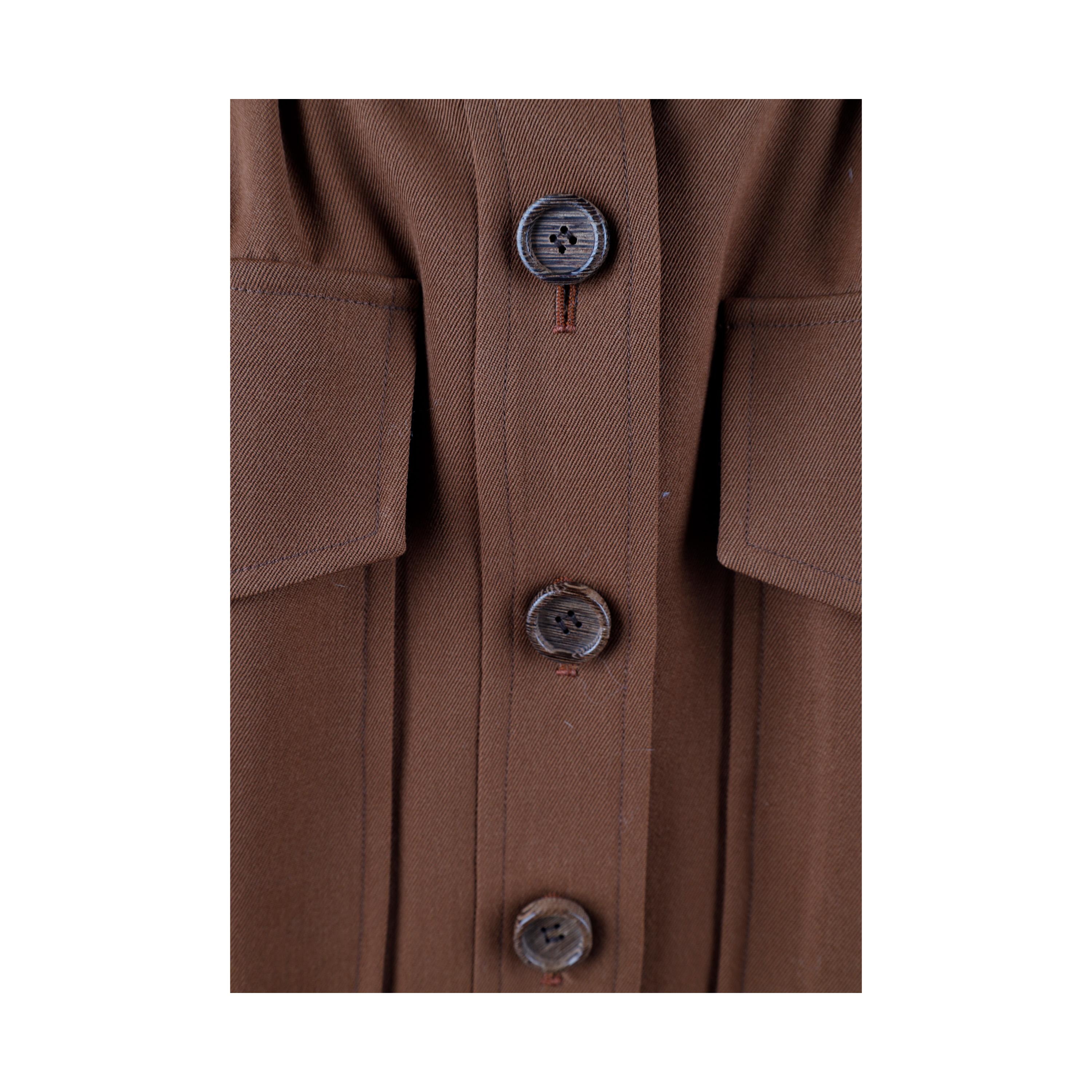 Saint Laurent Shirt Dress with Belt - '70s For Sale 2