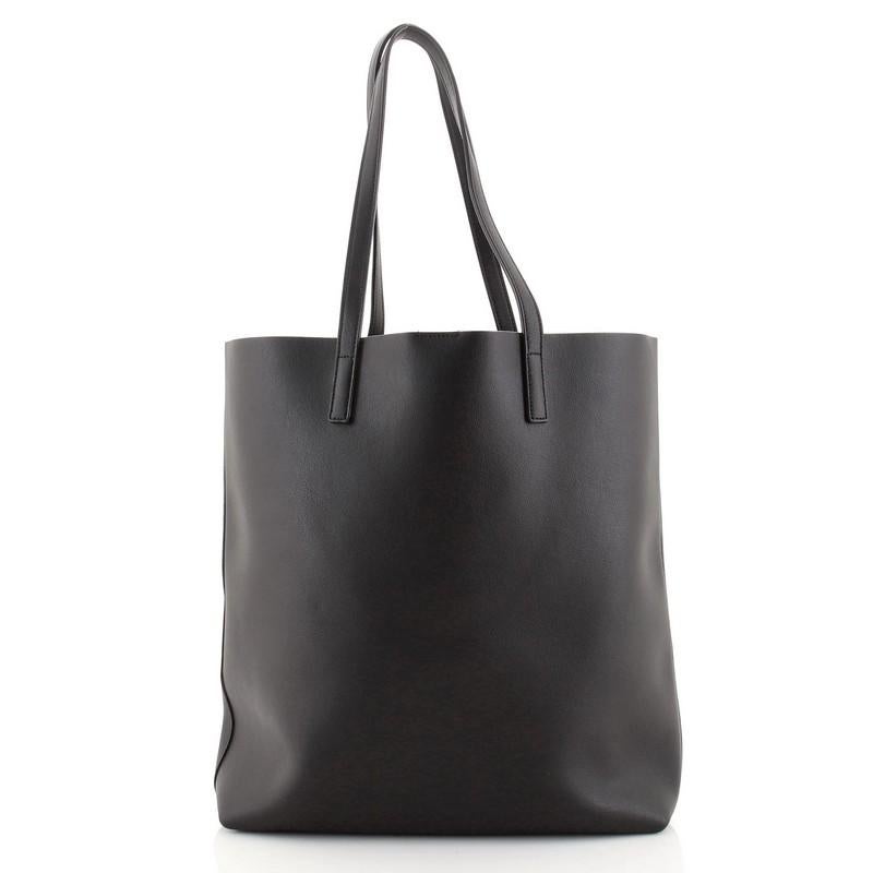 Saint Laurent Shopper Tote Leather Tall In Good Condition In NY, NY