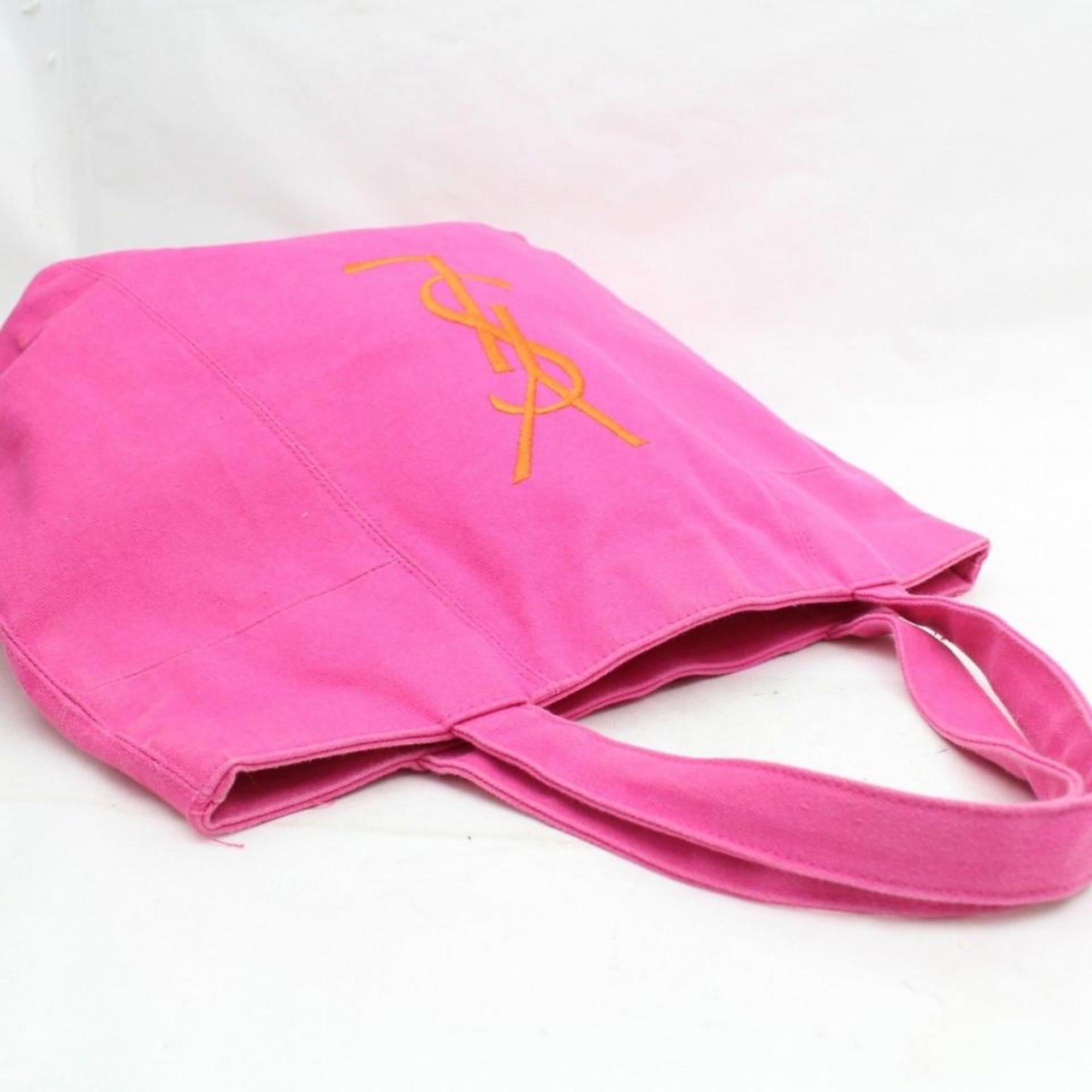 Saint Laurent Shopping Bag Parfums Edition Shopper 869749 Pink Canvas Tote For Sale 1