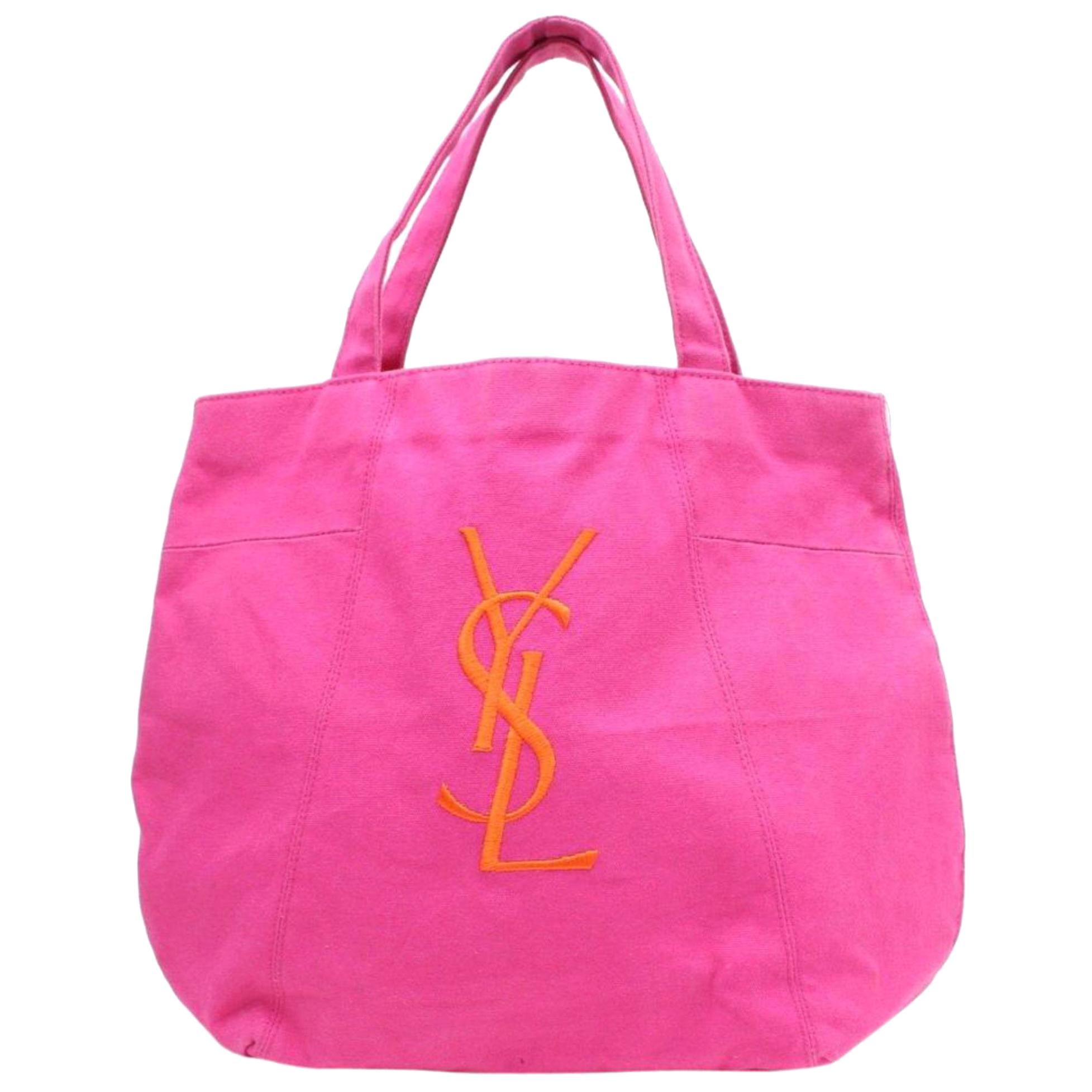 Saint Laurent Shopping Bag Parfums Edition Shopper 869749 Pink Canvas Tote For Sale
