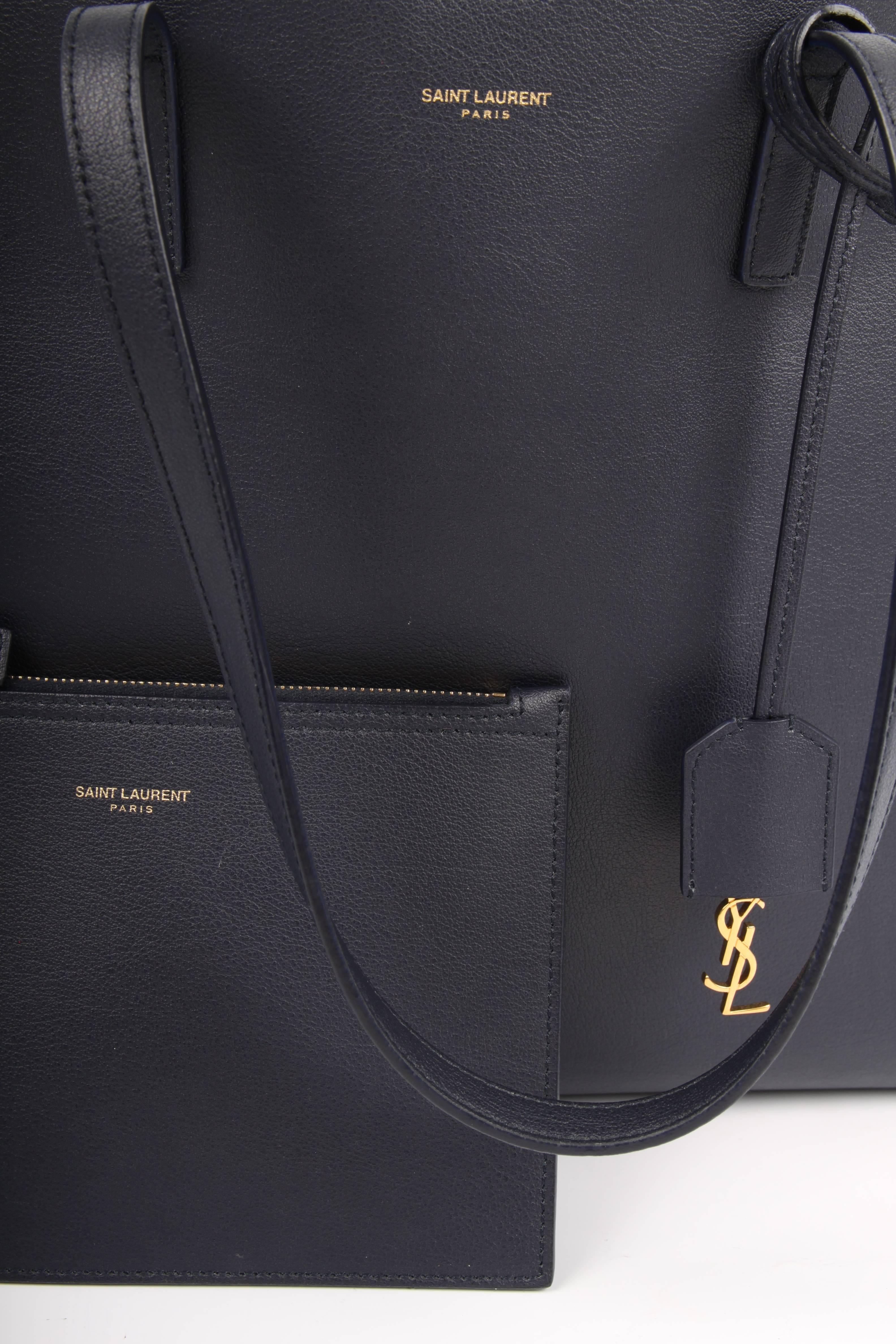 Saint Laurent dark blue Shopping Tote Bag  3