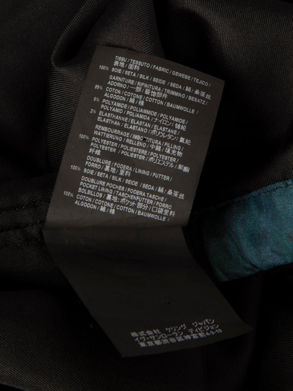 Saint Laurent Giacca Bomber in seta con motivo astratto taglia M. in vendita 5