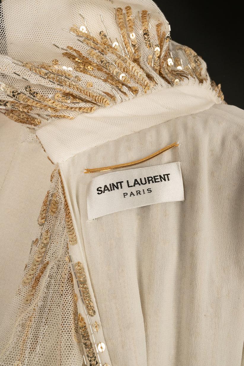 Saint Laurent Kleid aus Seide und Baumwolle im Angebot 4