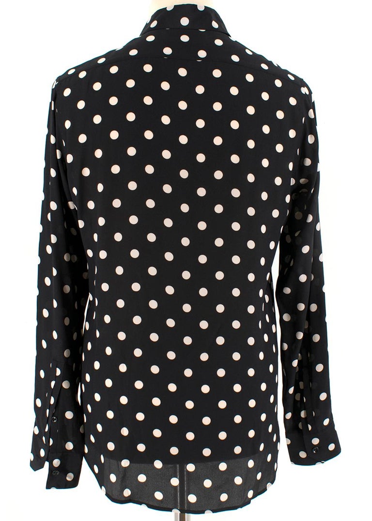 Saint Laurent Silk Polka Dot Shirt SIZE 37/14.5