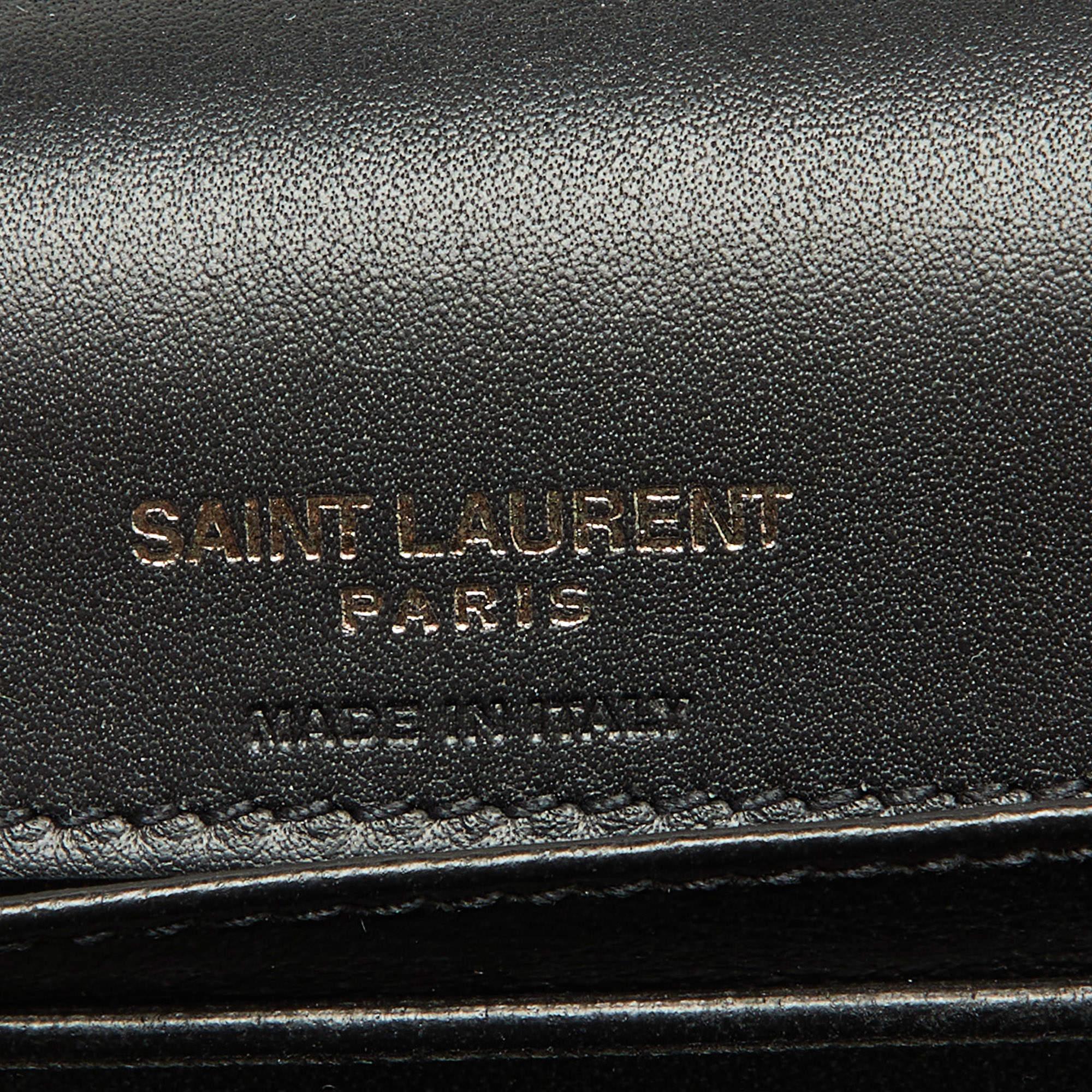Saint Laurent Silver/Black Suede Kate Belt Bag For Sale 6