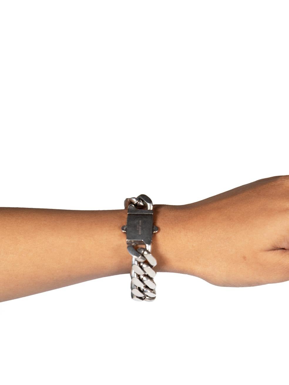 Women's Saint Laurent Silver Curb Chain Bracelet For Sale
