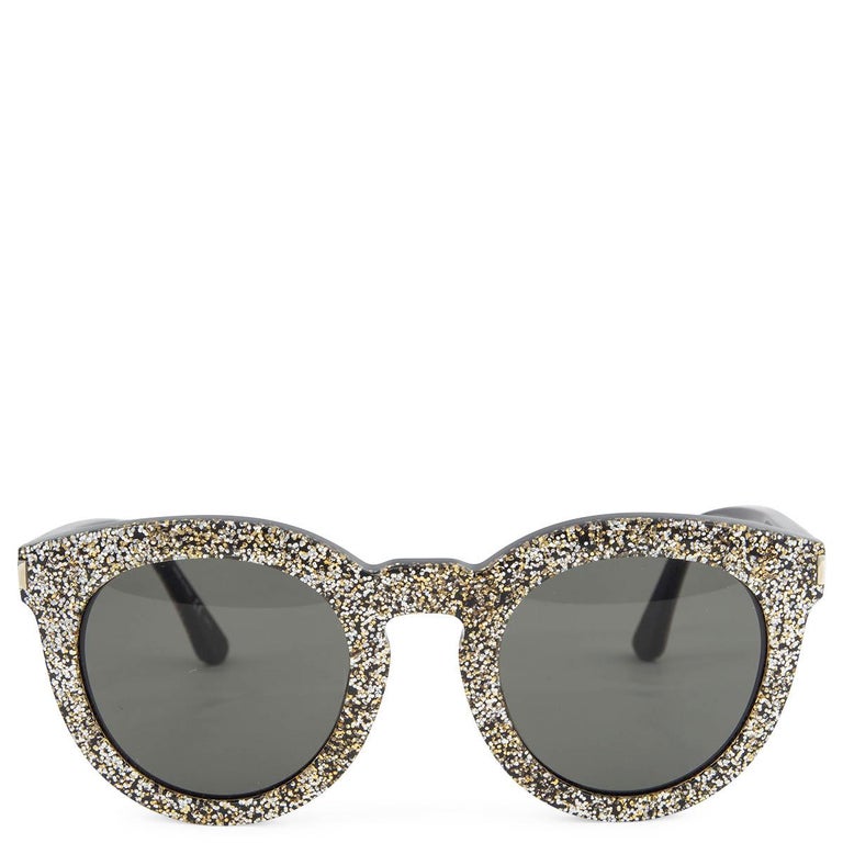 SAINT LAURENT silver glitter Sunglasses SL102 003 at 1stDibs  display picture 3