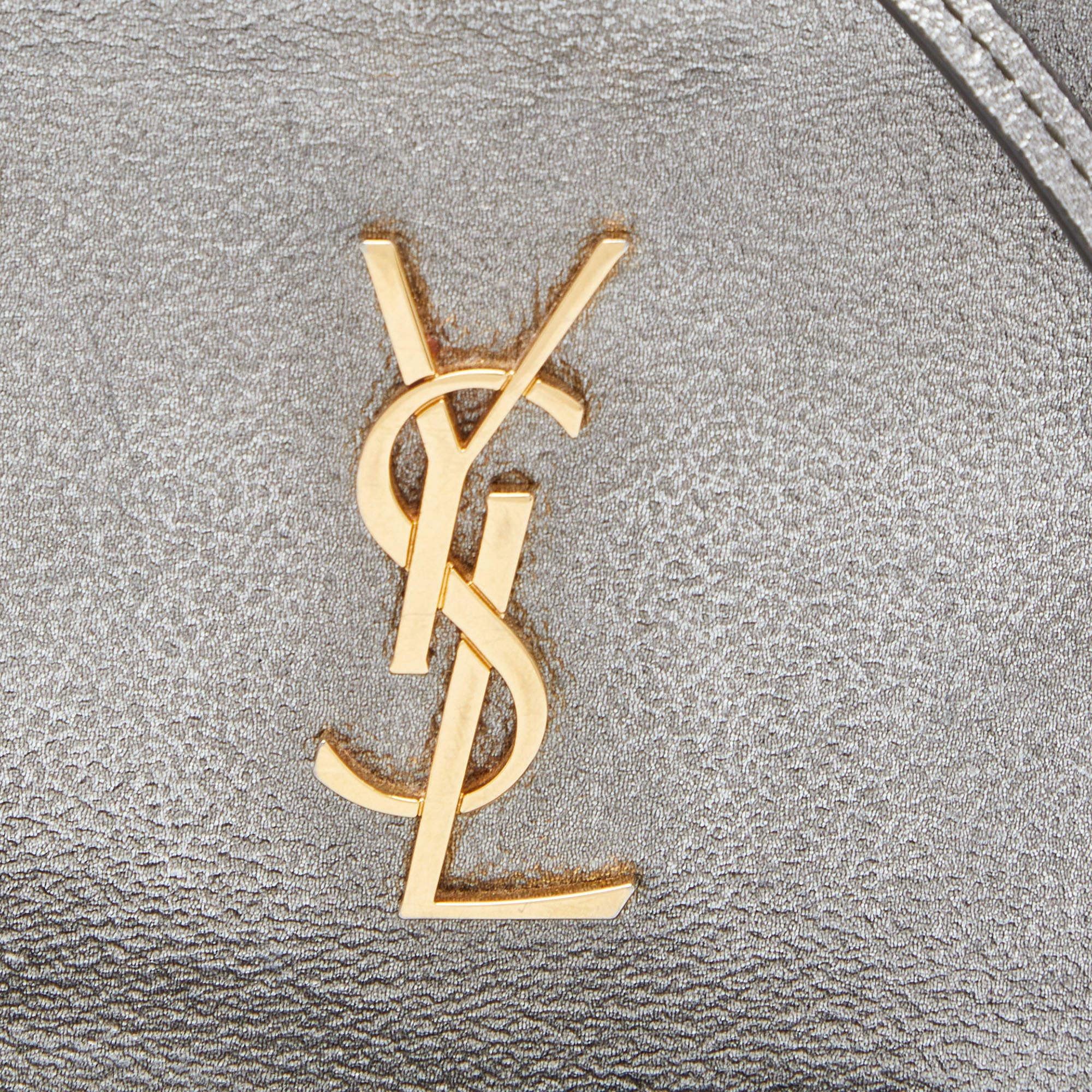 Women's Saint Laurent Silver Leather Blogger Crossbody Bag