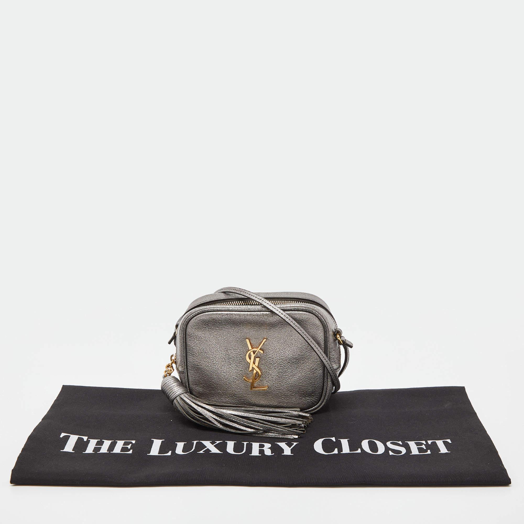 Saint Laurent Silver Leather Blogger Crossbody Bag 2