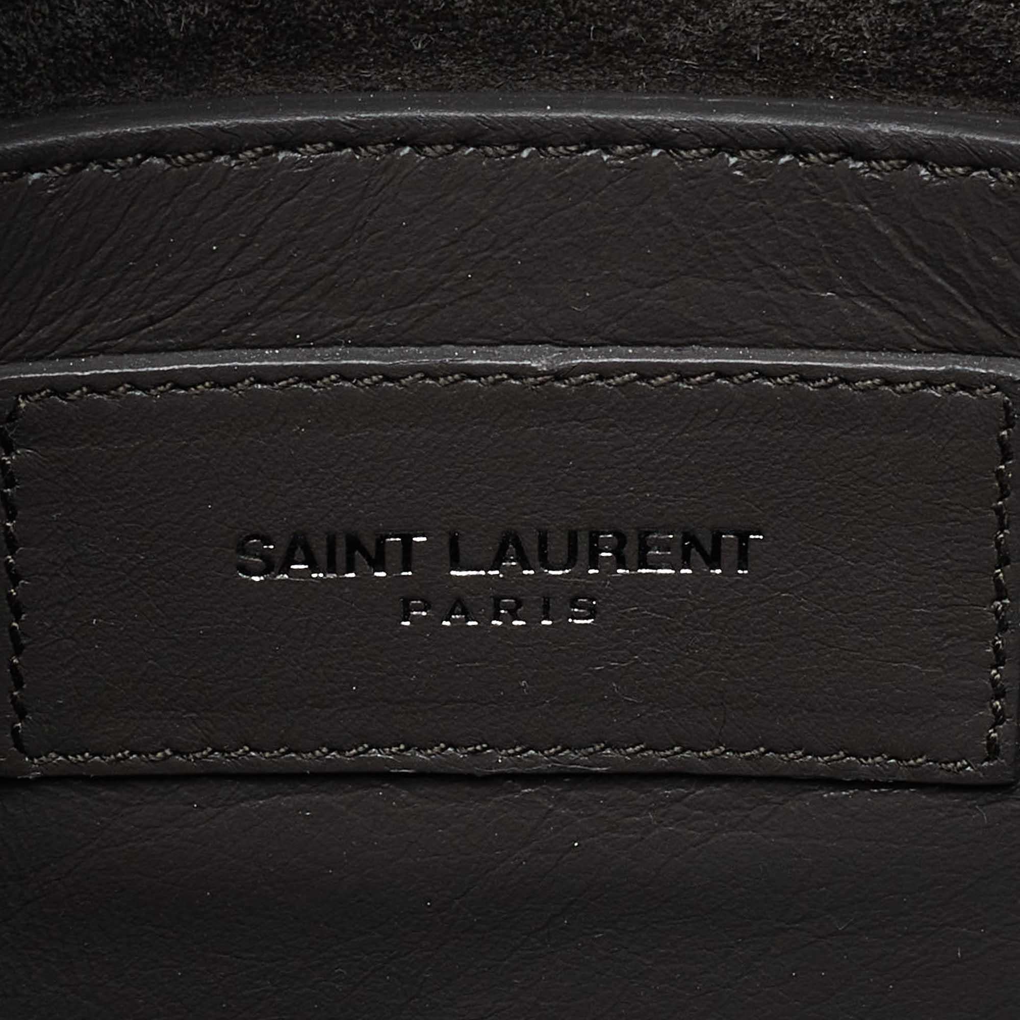 Saint Laurent Silver Leather Classic Baby Duffle Bag For Sale 4
