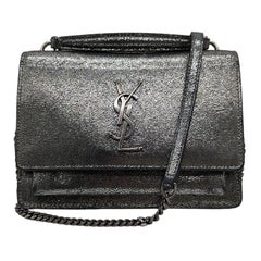 Saint Laurent Silber Metallic Sonnenuntergang Kette Brieftasche