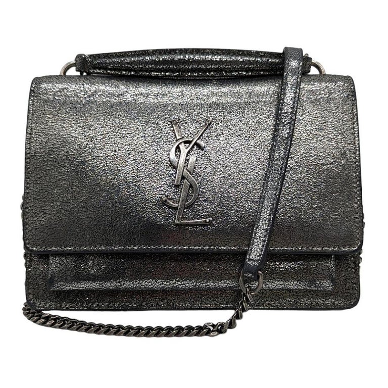 Grey Saint Laurent Kate Tasche Kette Ysl Tasche Schwarz Silber