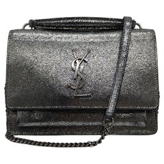 Saint Laurent Portafoglio a catena argento metallizzato Sunset