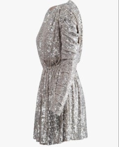 Saint Laurent Silver Sequin Embellished Mini Dress - '20s