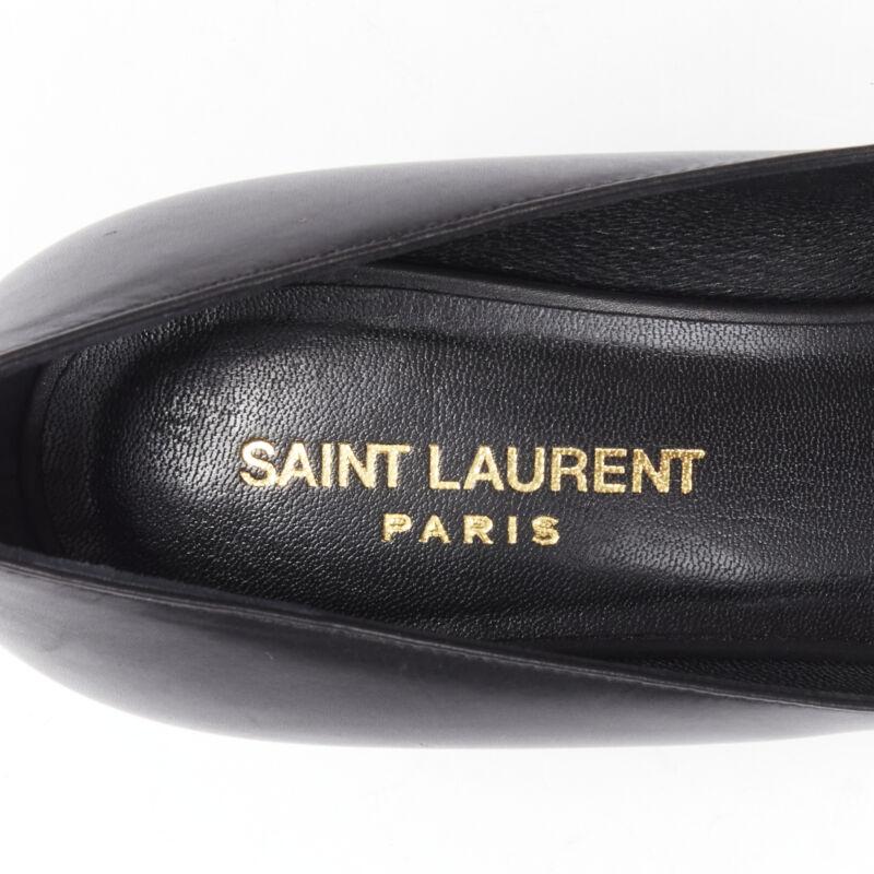 SAINT LAURENT argento con borchie e fiocco, punta della pompa EU37 in vendita 5