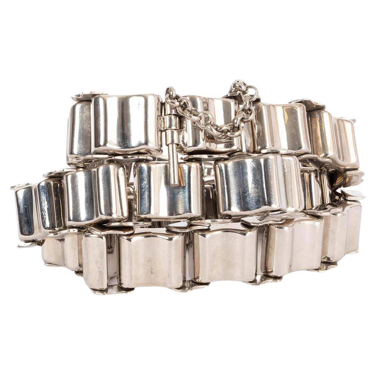 SAINT LAURENT silver-tone brass CHAIN LINK WAIST Belt 75 For Sale