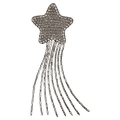 Saint Laurent Silvery Metal Star Pins/Brooch