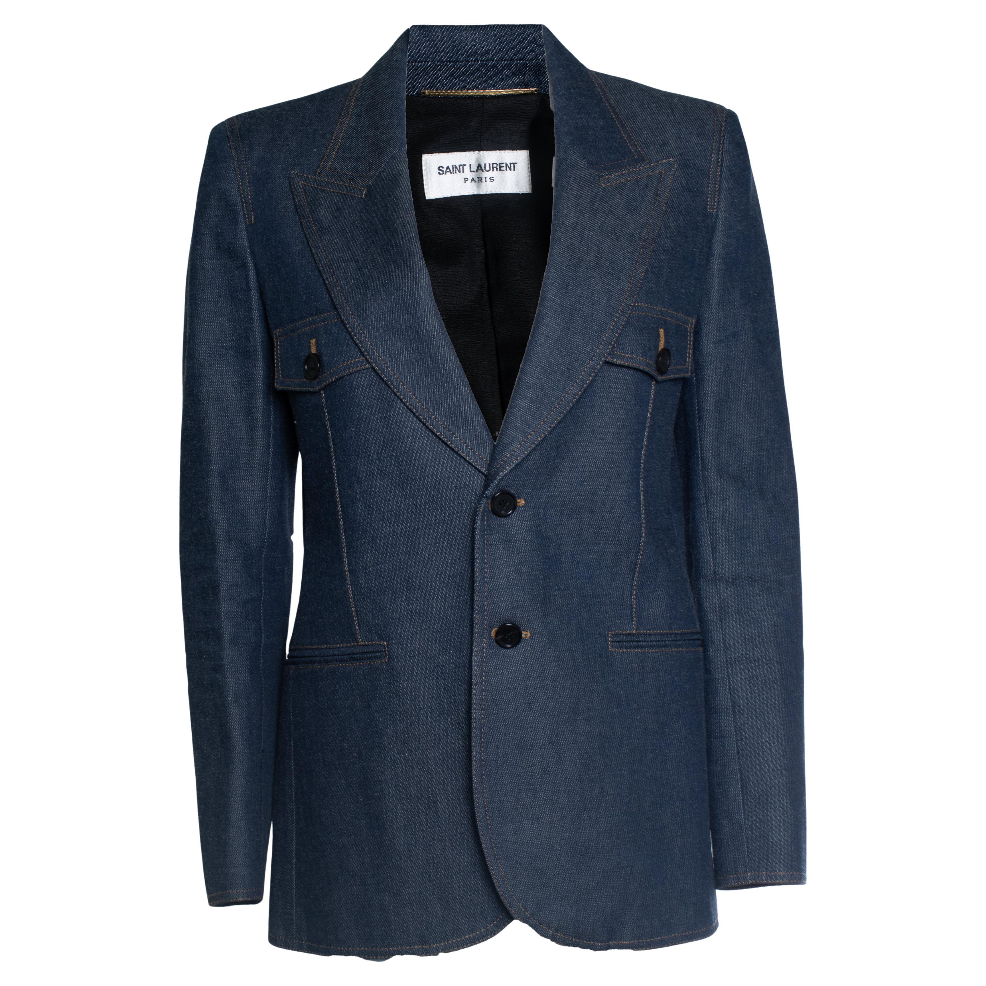 Saint Laurent, single breasted denim blazer